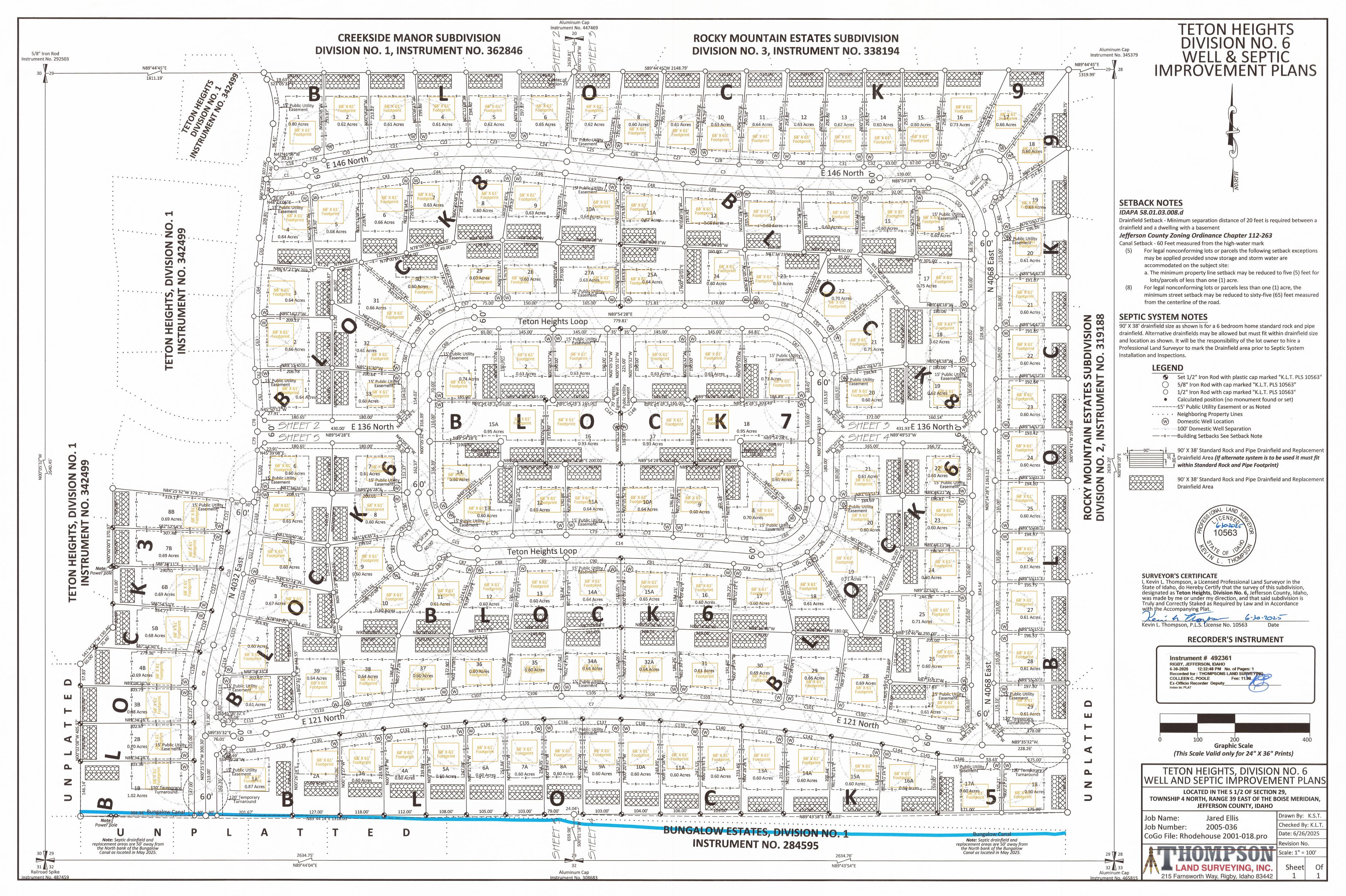Preview of Teton Heights Division 6 Well and Septic Improvement Plans (page 1)